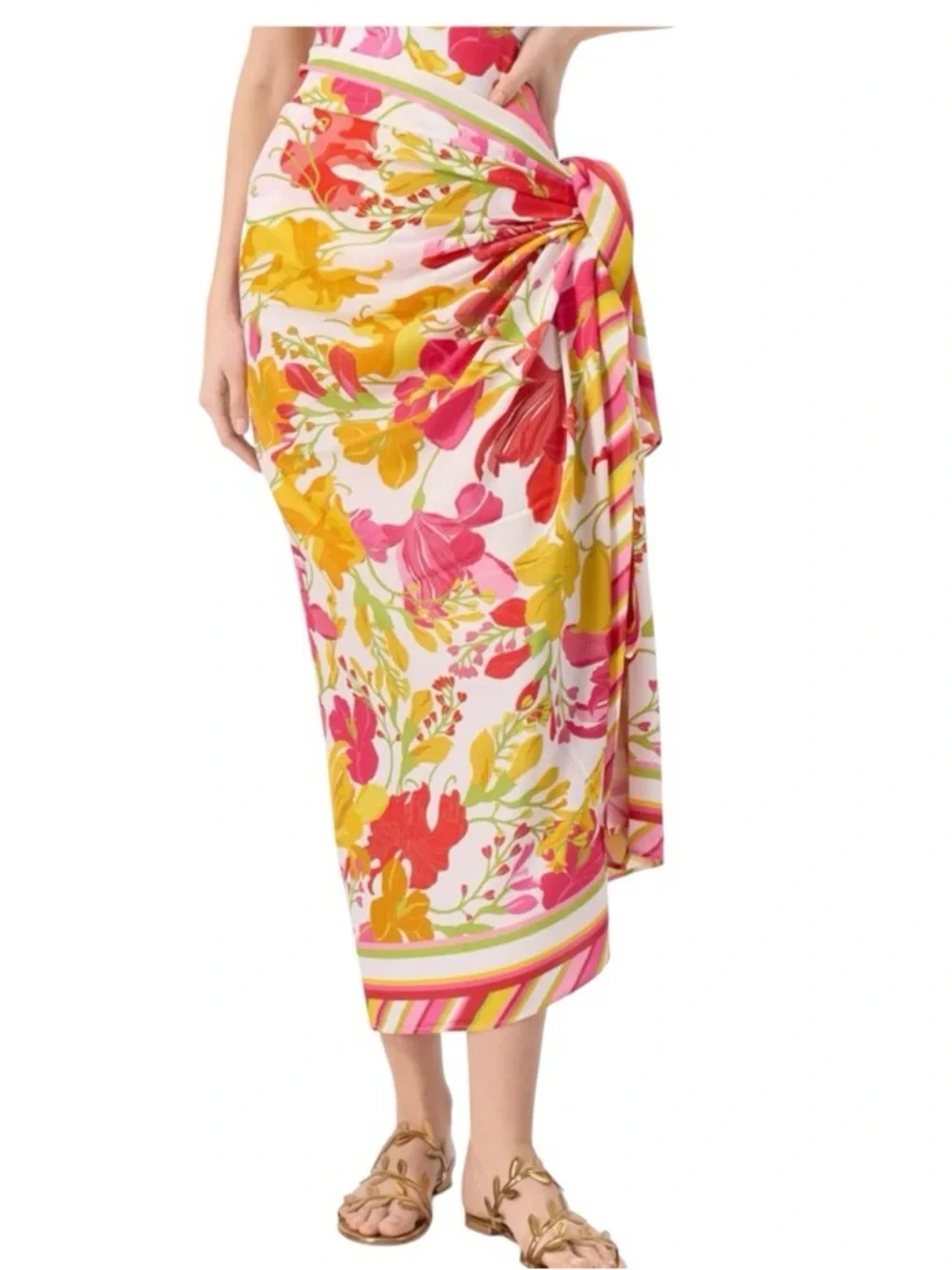 LISE CHARMEL Envolée Florale Luxury Swimsuit & Matching Pareo Set Size M Resort